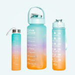 Motivējoša ūdens pudele, komplektā 3, ZILS