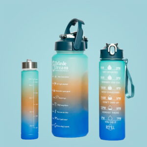 Drinking bottle "Motivation", 3 pcs in a set, GREEN